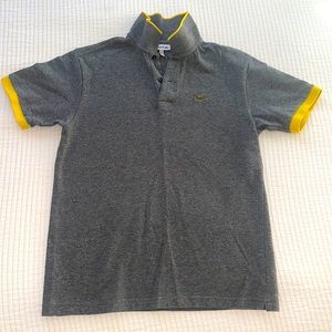Lacoste Kids Gray Polo Shirt with Yellow Accents